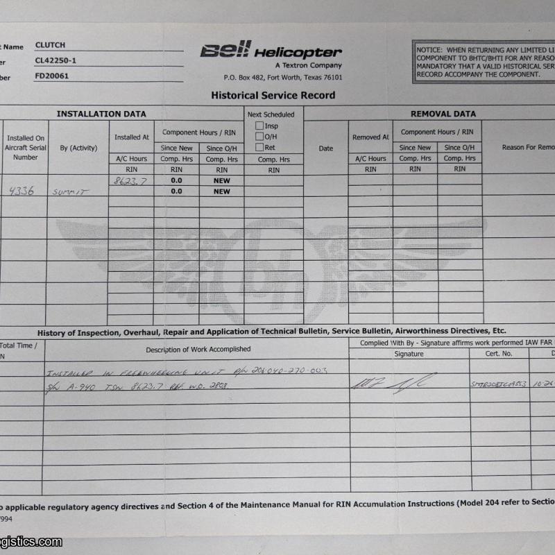 P/N: 206-040-270-117, Freewheeling Assy, SN: A-940, Serviceable, Bell Helicopter, 206