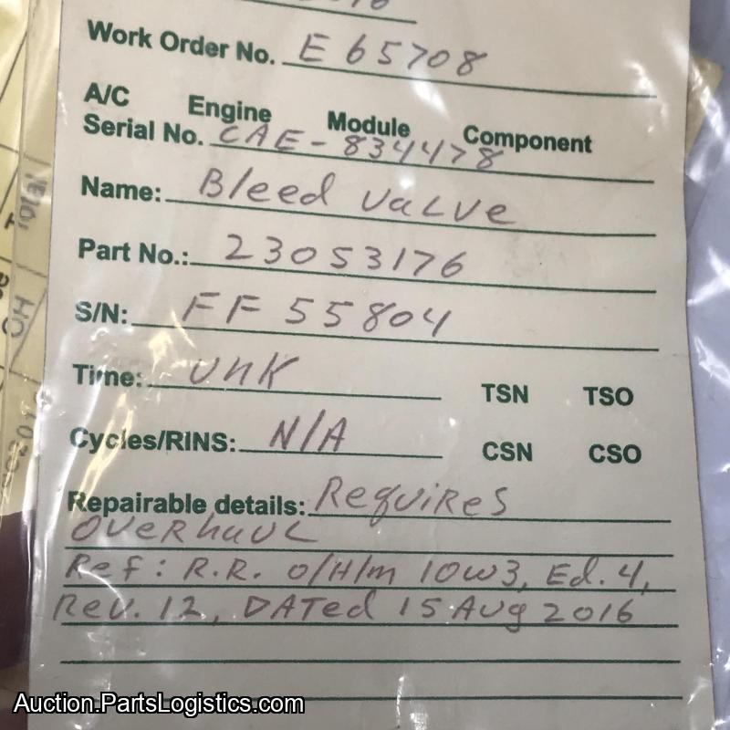 P/N: 23053176, Compressor Bleed Valve Assembly, S/N: FF55804, As Removed RR M250, ID: D11