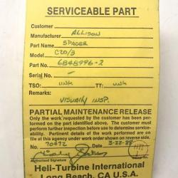 P/N: 6848966-2, Washer, Serviceable RR M250, ID: D11