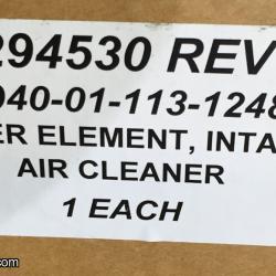 P/N: 12294530, Intake Air Cleaner Filter, New, M-113A1, M-113A2, M-113A3 and A3 & A4 Bradley