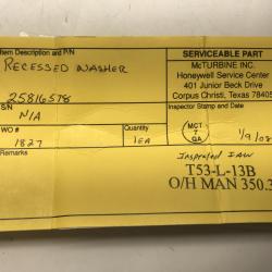 Serviceable OEM Approved Honeywell, Washer, P/N: 25816578, ID: CSM