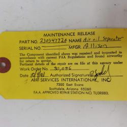P/N: 23034772, Air Oil Separator Assembly, Serviceable RR M250, ID: AZA
