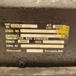 Used Honeywell Rate Gyroscope Transmitter, P/N: GG2479AA03, S/N: W-203, ID: AZA