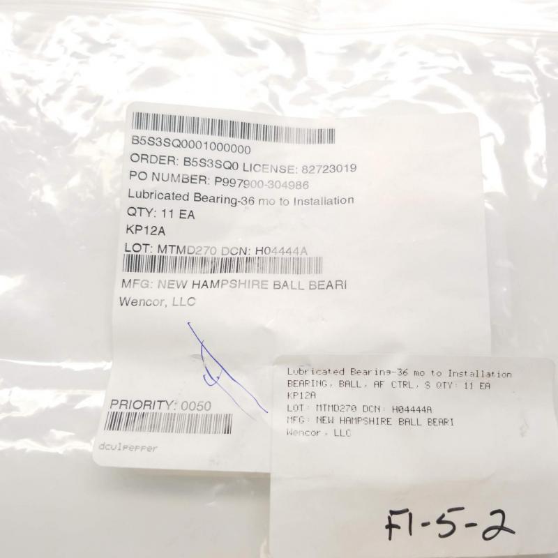 New Hampshire Ball Bearings Ball Bearing, P/N: MS27641-12, New, ID: AZA