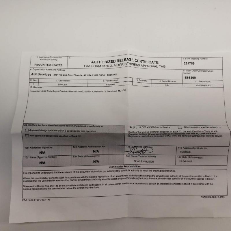 Multiple Rolls-Royce M250 Consumables, ID: AZA