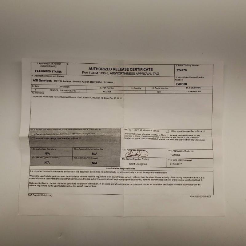 Multiple Rolls-Royce M250 Consumables, ID: AZA