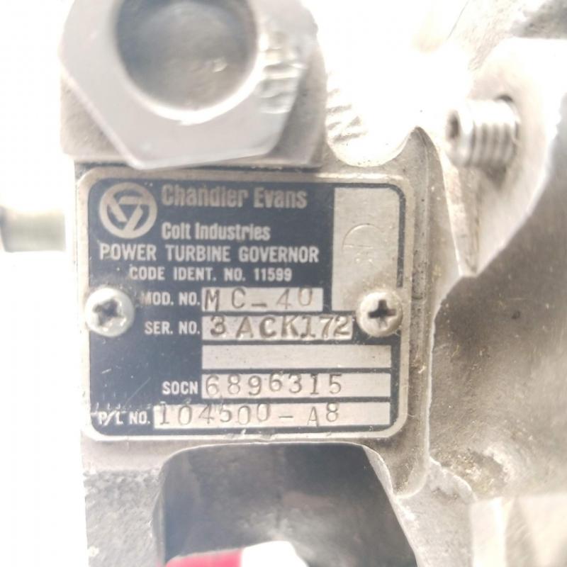 P/N: 6896315, S/N: 3ACK172 (Chandler Evans PMA), Power Turbine Governor,  As Removed RR M250, ID: AZA