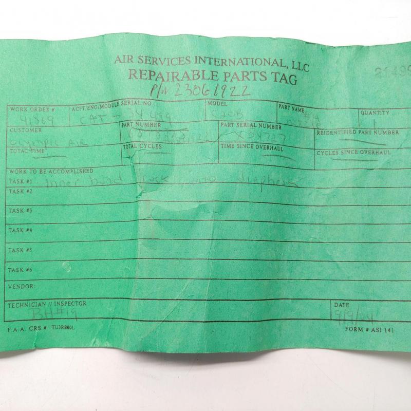 P/N: 23061922, 4th Stage Turbine Nozzle, S/N: X54727, As Removed RR M250, ID: AZA