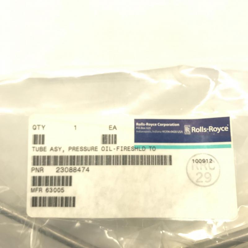 New OEM Approved RR M250, Pressure Tube Assembly, P/N: 23088474, ID: CSM