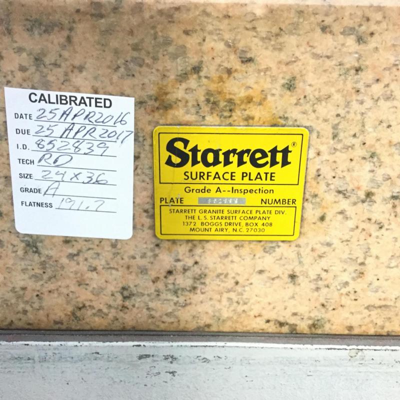 Starrett Granite Plate, P/N: 852839 - Used, ID: CSM
