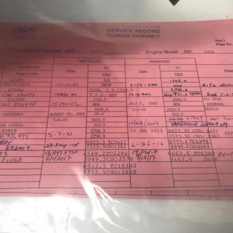 Rolls-Royce M250 C20 Turbine Assembly, P/N: 23038241, S/N: CAT-26442, Serviceable, ID: AZA