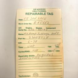 Rolls-Royce Housing Oil Pump Assembly, P/N: 23008458, S/N: L-38, Used, ID: AZA