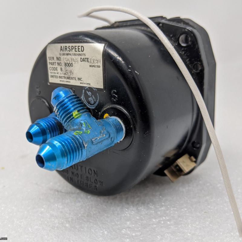 PN 8000 180 MPH 150 Knots Air Speed Indicator SV Unites Instruments 